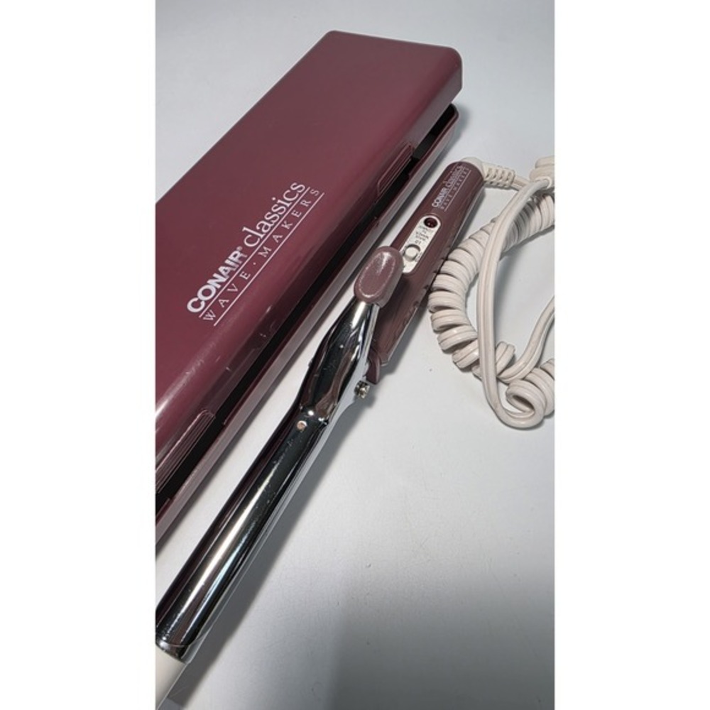 Conair Classics 1986 Vintage Wave Maker Curling Iron Burgundy 1/2" Barrel Rod